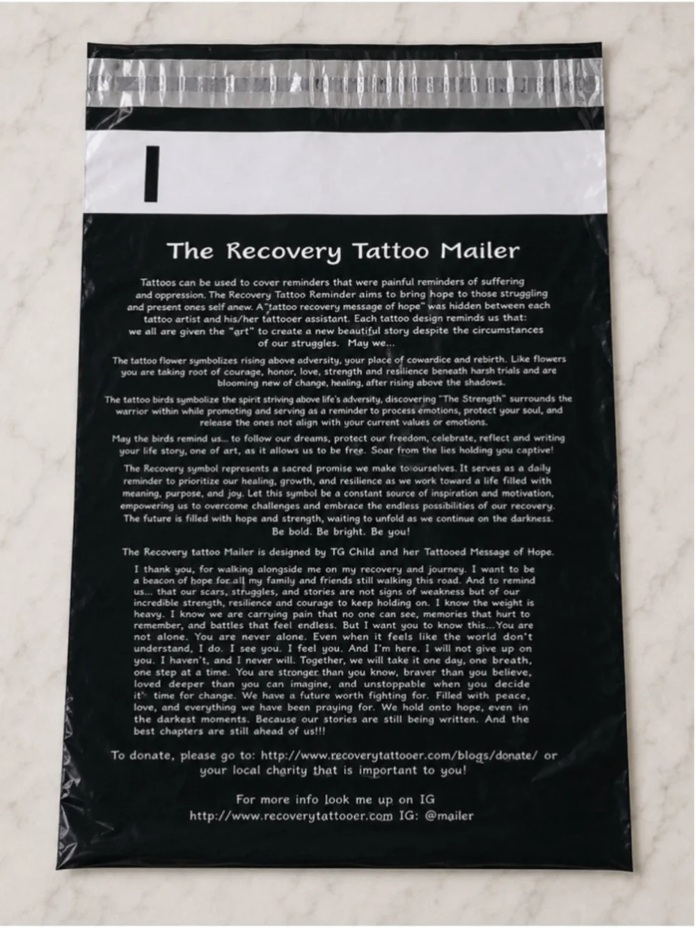 NEW Recovery Tattoo 10” x 13” Poly Mailers – Pack of 10